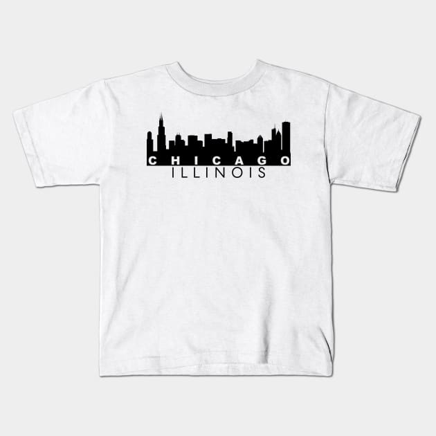 Chicago Illinois Chicago Skyline Kids T-Shirt by KevinWillms1